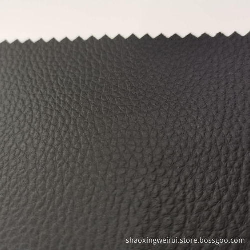 0,6 mm schwarzes PVC-Leder mit französischem Terry-Rücken